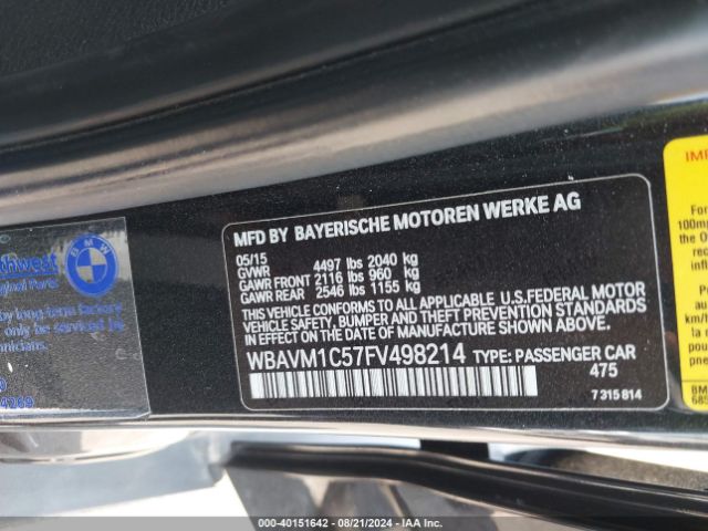 WBAVM1C57FV498214 BMW X1 Sdrive28i