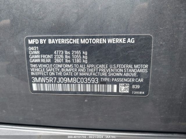3MW5R7J09M8C03593 BMW 330i Xdrive