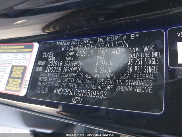 KIA Niro Lxs 2022 KNDCB3LCXN5519503 Image 9