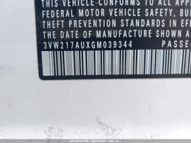 3VW217AUXGM039344 Volkswagen Golf Tsi S 4-door