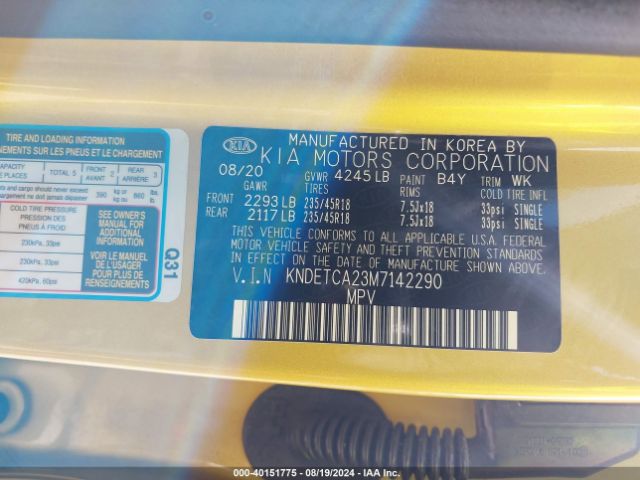 KNDETCA23M7142290 KIA Seltos Sx Turbo