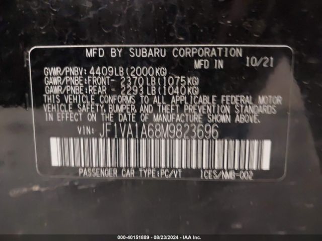 JF1VA1A68M9823696 Subaru WRX
