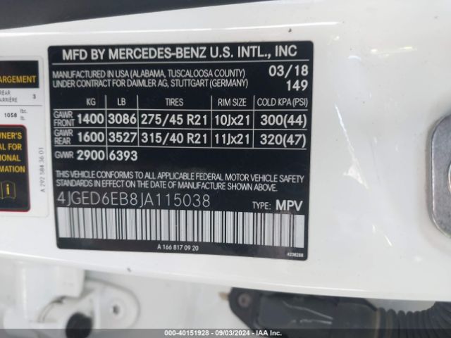 4JGED6EB8JA115038 Mercedes-Benz Amg Gle 43 Coupe 4matic