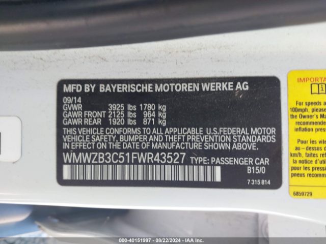 WMWZB3C51FWR43527 Mini Countryman Cooper