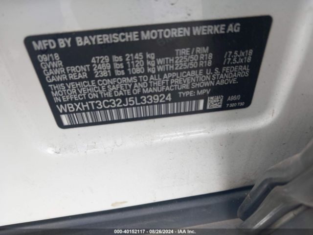 WBXHT3C32J5L33924 BMW X1 Xdrive28i