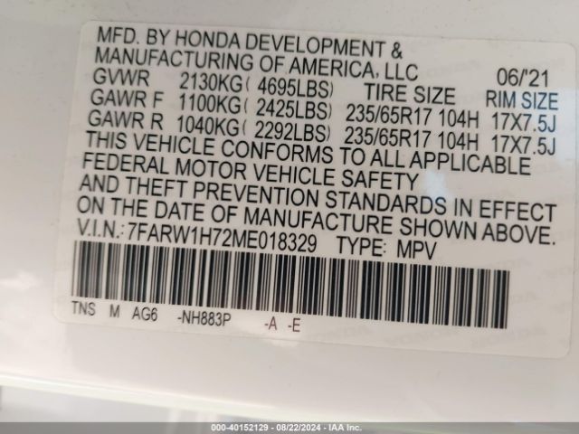 7FARW1H72ME018329 Honda Cr-v 2wd Special Edition