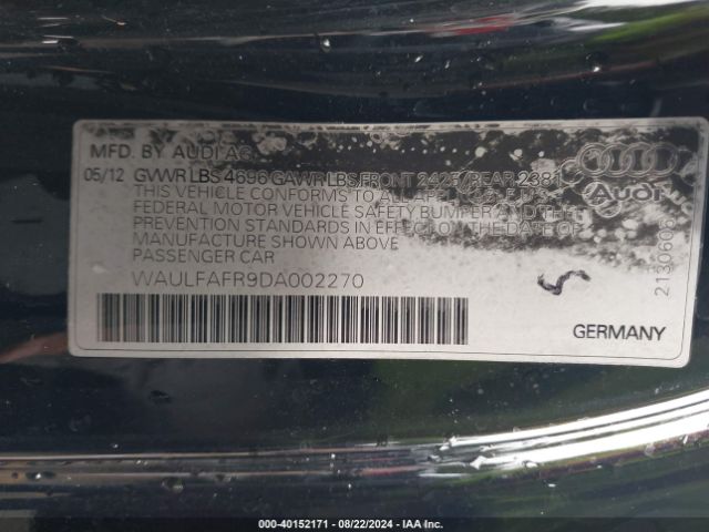 2013 AUDI A5 WAULFAFR9DA002270 Photo 8