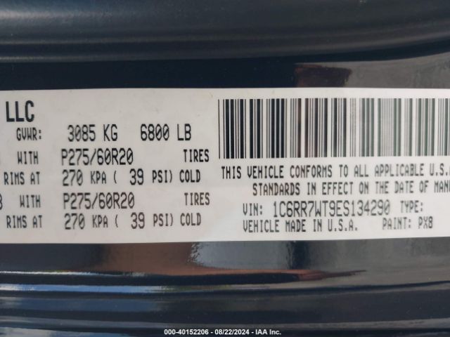 1C6RR7WT9ES134290 RAM 1500 Longhorn Limited