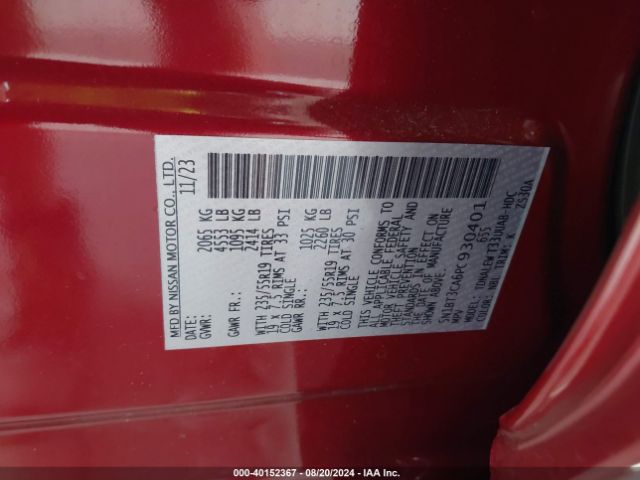 5N1BT3CA6PC930401 Nissan Rogue Sl Fwd