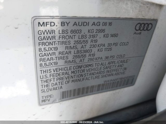 WA1AAAF78HD028123 Audi Q7 3.0t Premium