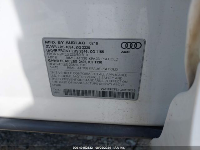 WA1EFCFS1GR018215 Audi Q3 2.0t Premium Plus