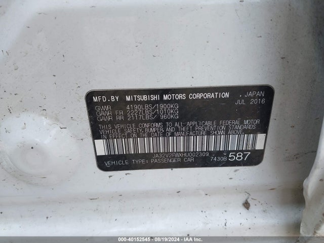 2017 MITSUBISHI LANCER JA32V2FWXHU002309 Photo 8