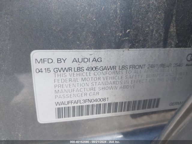 WAUFFAFL3FN040081 Audi A4 2.0t Premium