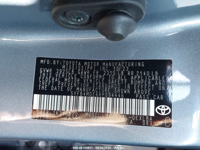 Toyota COROLLA LE 2024 5YFB4MDE6RP094446 Image 9