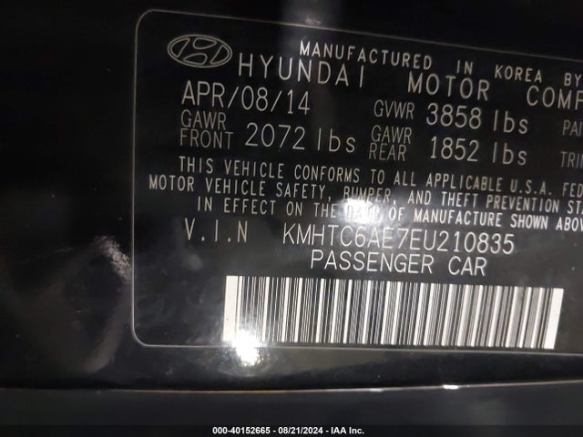Hyundai Veloster Turbo W/black 2014 KMHTC6AE7EU210835 Image 9