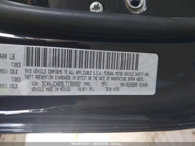 3C4NJCAB9LT199092 Jeep Compass Sport Fwd
