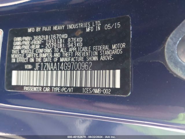 JF1ZNAA14G9700962 Scion FR-S