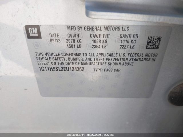 1G11H5SL2EU124362 Chevrolet Malibu 1lz