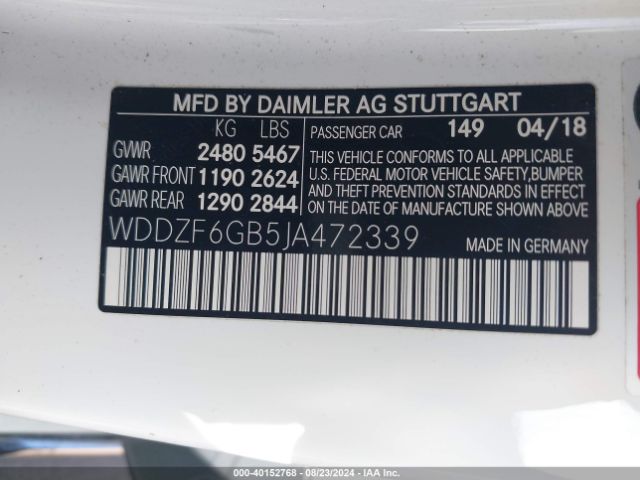 WDDZF6GB5JA472339 Mercedes-Benz E 400 4matic
