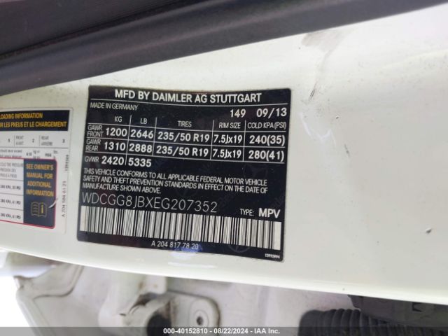 WDCGG8JBXEG207352 Mercedes-Benz Glk 350 4matic
