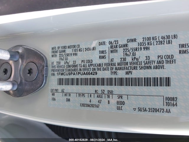 1FMCU9PA1PUA66429 Ford Escape St-line Elite
