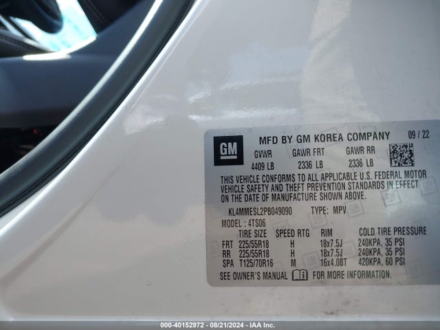 KL4MMESL2PB049090 Buick Encore Gx Select Awd