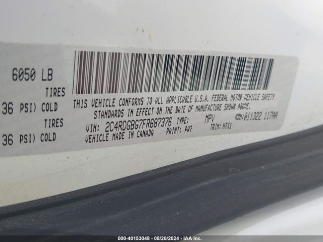 2C4RDGBG7FR687376 Dodge Grand Caravan American Value Pkg