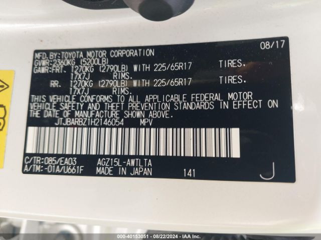 JTJBARBZ1H2146054 Lexus NX 200T