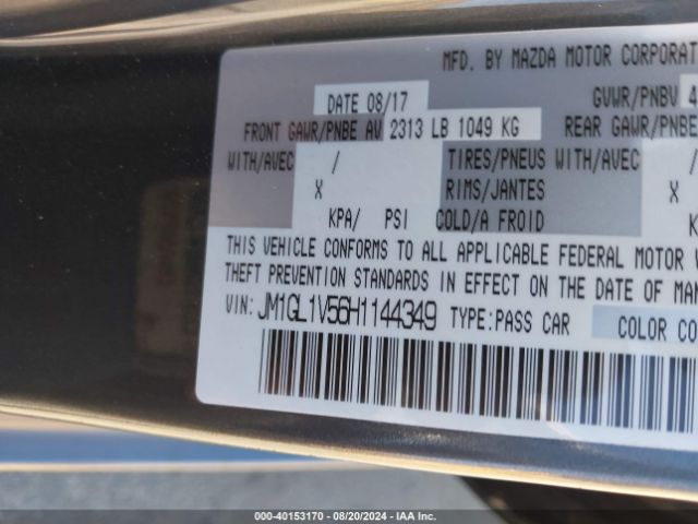JM1GL1V56H1144349 Mazda Mazda6 Touring