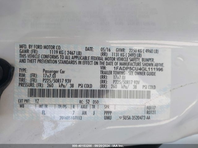 1FADP5CU4GL111996 Ford C-max Energi Sel