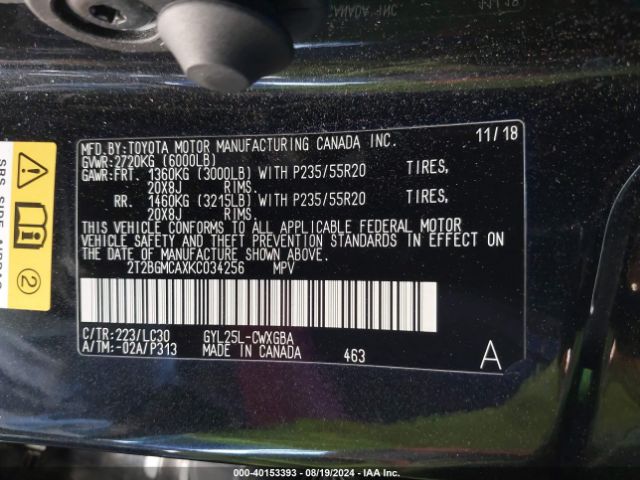 2T2BGMCAXKC034256 Lexus Rx 450h F Sport