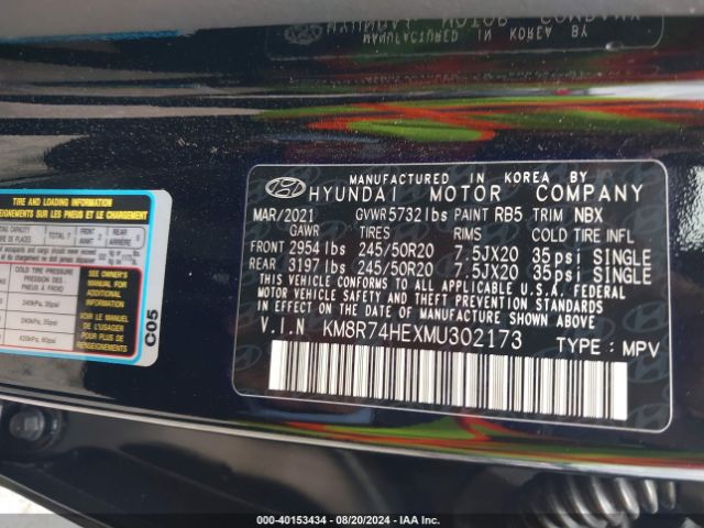 KM8R74HEXMU302173 Hyundai Palisade Calligraphy
