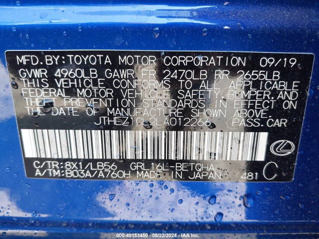 JTHEZ1CL2LA012266 Lexus Gs 350 F Sport