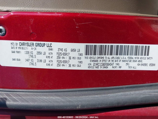 2C4RC1CG8ER364547 Chrysler Town & Country Touring-l