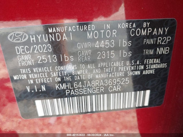 Hyundai SONATA SEL 2024 KMHL64JA8RA369525 Image 9