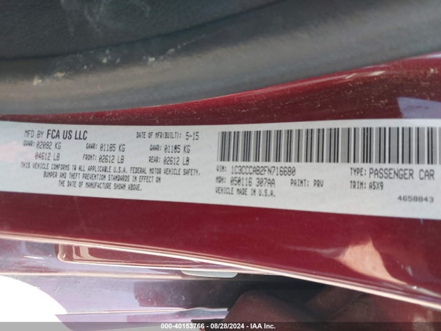 1C3CCCAB2FN716680 Chrysler 200