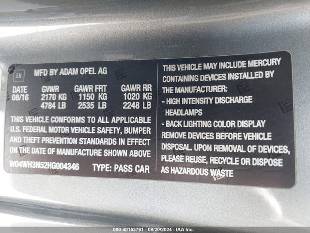 W04WH3N52HG004346 Buick Cascada Premium