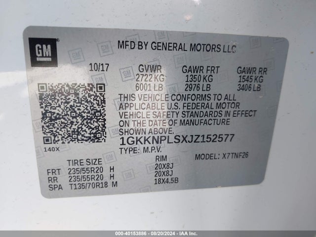 GMC Acadia Denali 2018 1GKKNPLSXJZ152577 Image 9