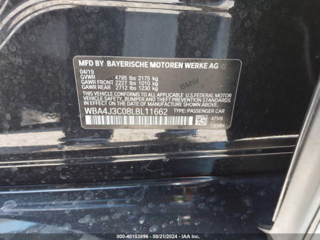 WBA4J3C08LBL11662 BMW 430i Gran Coupe Xdrive