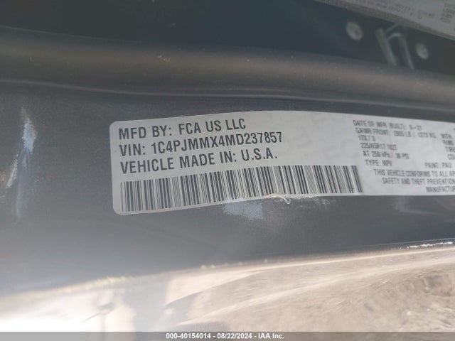 Jeep Cherokee Latitude Lux 4x4 2021 1C4PJMMX4MD237857 Image 9