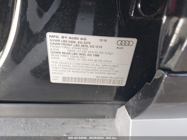 2020 AUDI Q5 WA1BNAFY6L2027137 Photo 8