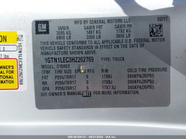 1GTN1LEC3HZ262769 GMC SIERRA 1500