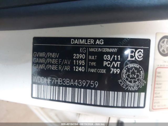 2011 MERCEDES-BENZ E 63 AMG WDDHF7HB3BA439759 Photo 8