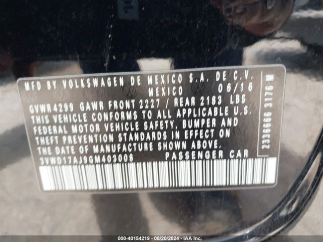3VWD17AJ9GM403008 Volkswagen Jetta 1.8t Sport