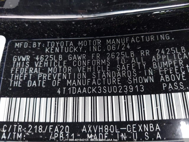 Toyota CAMRY LE 2025 4T1DAACK3SU023913 Image 9