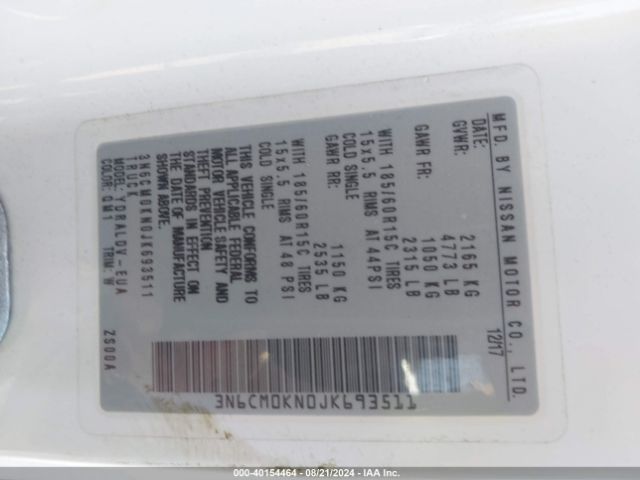 3N6CM0KN0JK693511 Nissan Nv200 S