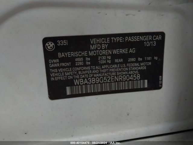 WBA3B9G52ENR90458 BMW 335i Xdrive