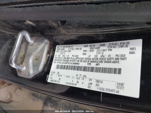 Ford ESCAPE SE 2014 1FMCU0G97EUC68660 Image 9