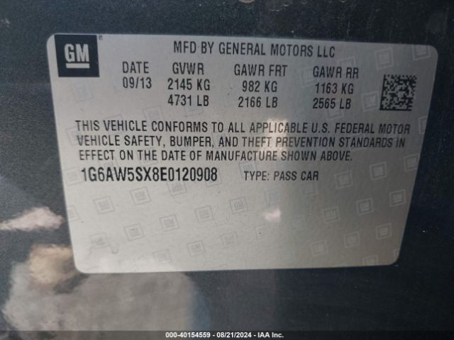1G6AW5SX8E0120908 Cadillac Cts Standard