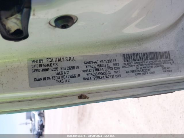 ZFBERFBB3J6L30519 RAM Promaster City Tradesman Slt
